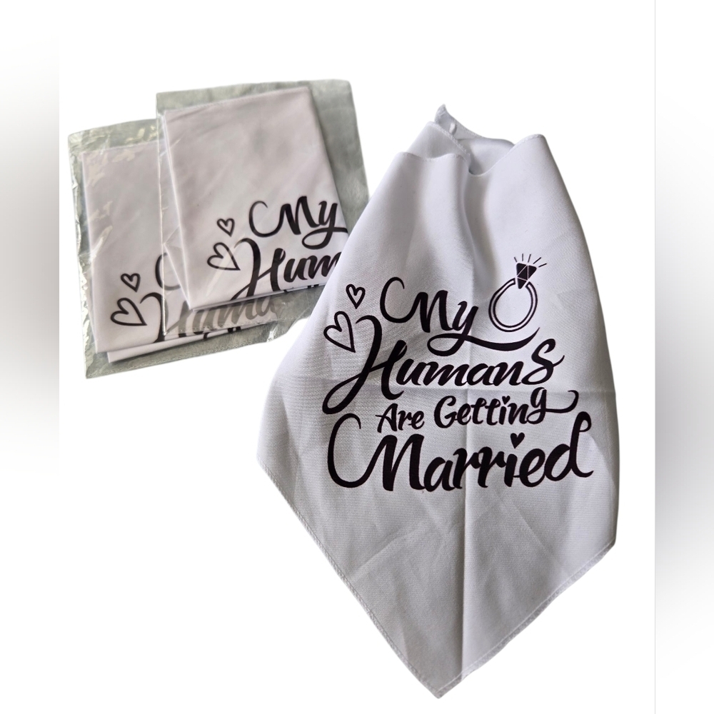 White Wedding Dog Bandanas 3 - Picture 1 of 3